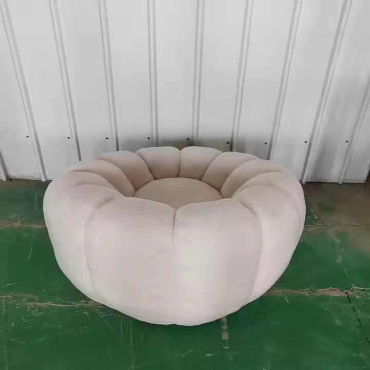 Style Lazy Swivel Lounge Chair Velvet Pumpkin Shape Sofa