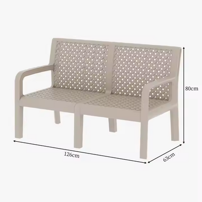 PP Kunststoff Indoor Outdoor Sessel Sofa Wasserdicht Beige Kunststoff Stuhl 